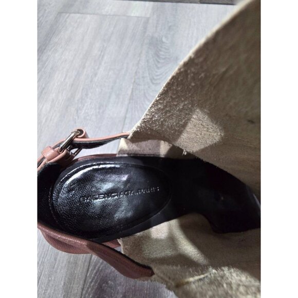 Balenciaga Python Style Printed Leather Sandals Black 37,5 S000032 - Picture 6 of 11